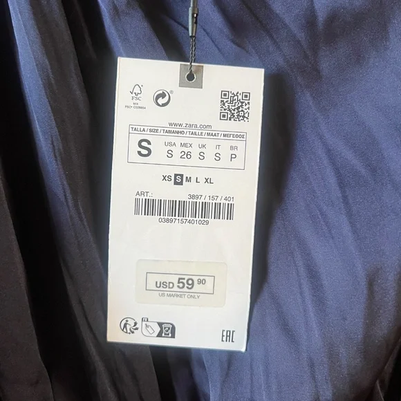 NWT Zara jumpsuit size S blue - Picture 3 of 9